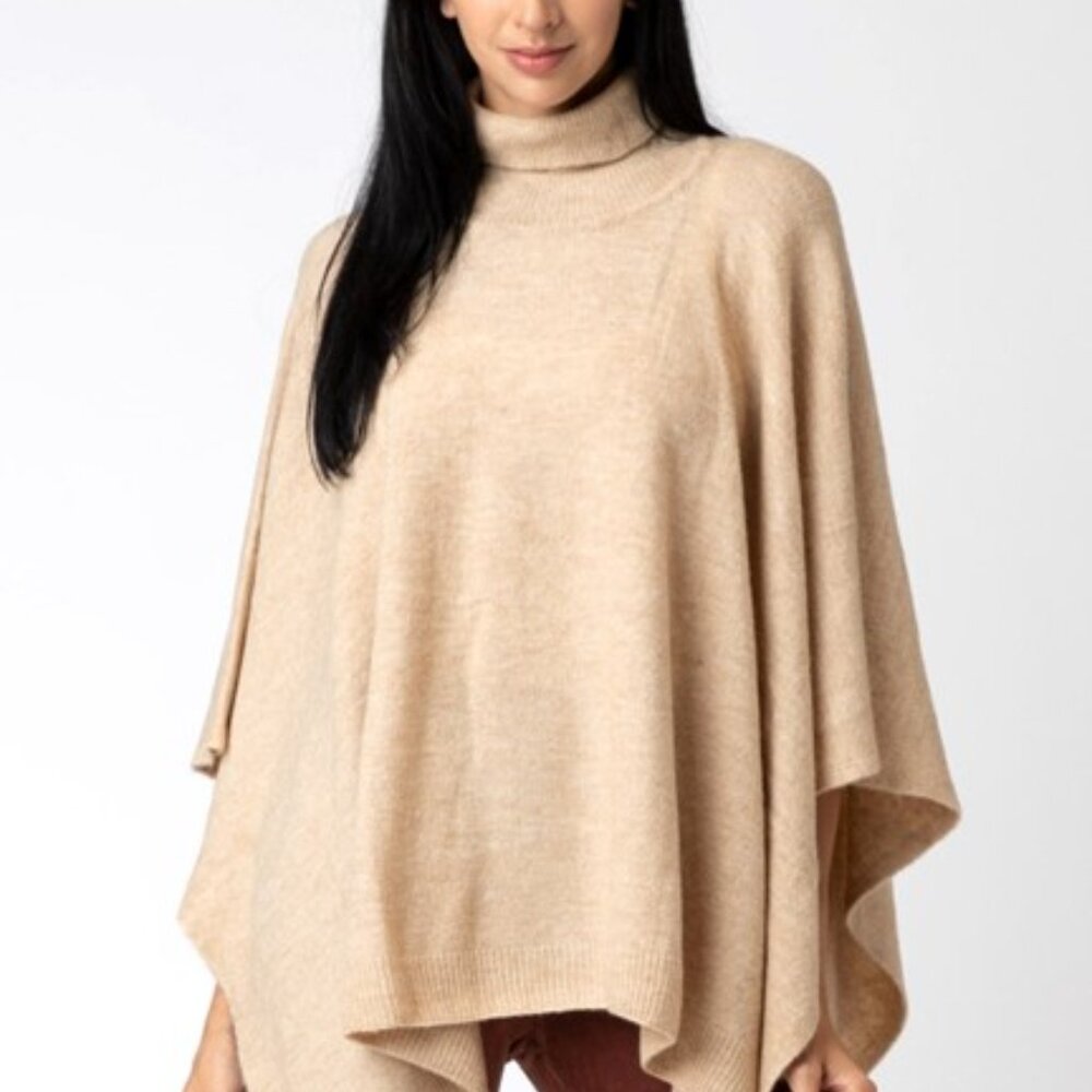 NWT, XCVI PALE CAMEL (TAN) CARTWRIGHT PONCHO , SIZE: 2 - Retail $108